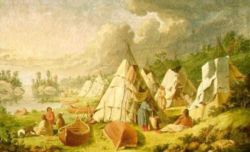 Paul Kane Indian encampment on Lake Huron